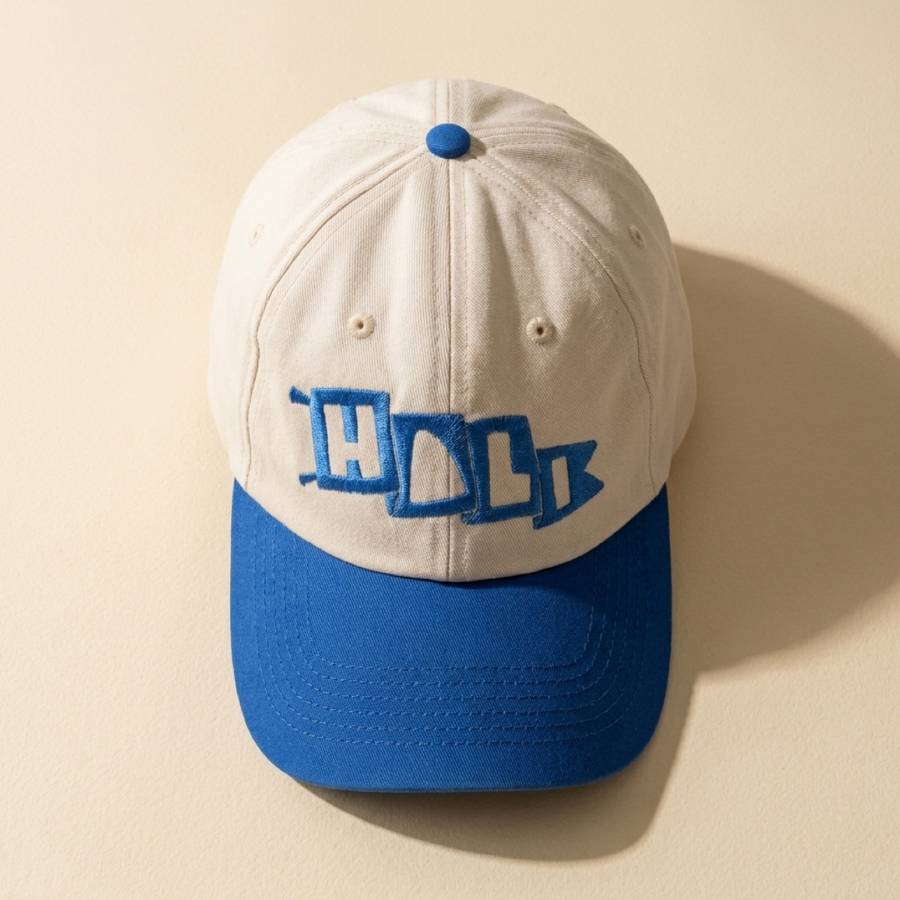 The Hali Hat, a warm top-down flat lay